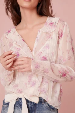 Women LoveShackFancy Rizzo Chiffon Floral Top