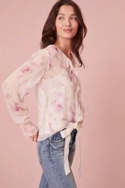 Women LoveShackFancy Rizzo Chiffon Floral Top