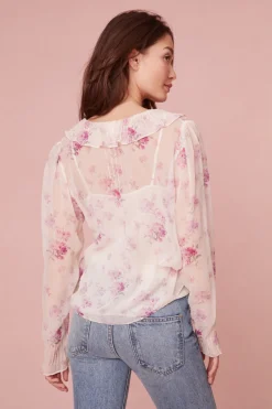 Women LoveShackFancy Rizzo Chiffon Floral Top