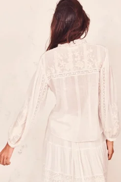 Women LoveShackFancy Ronda Cotton Top