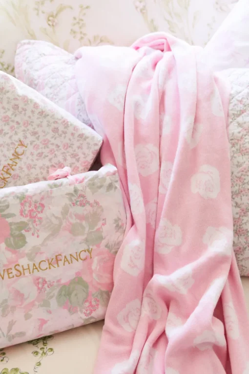 LoveShackFancy Rose Jacquard Blanket