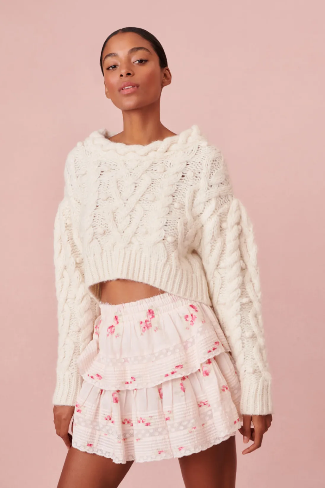 Women LoveShackFancy Ruffle Mini Blossom Skirt