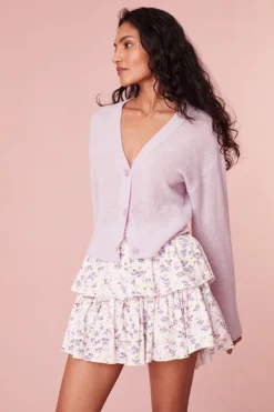Women LoveShackFancy Ruffle Mini Dainty Lilac Skirt