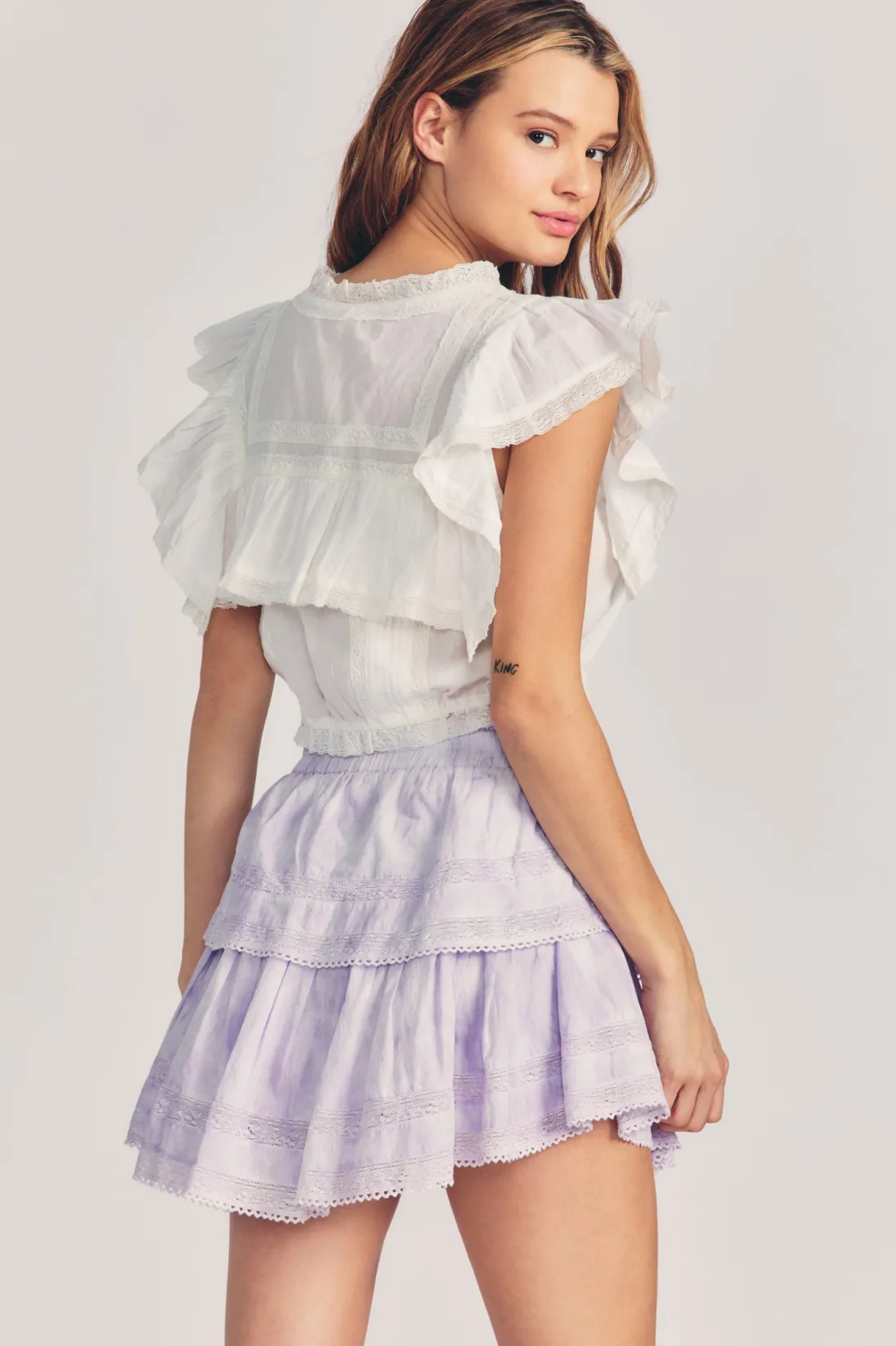 Women LoveShackFancy Ruffle Mini Heritage Skirt