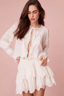 Women LoveShackFancy Sanra Embroidered Blouse