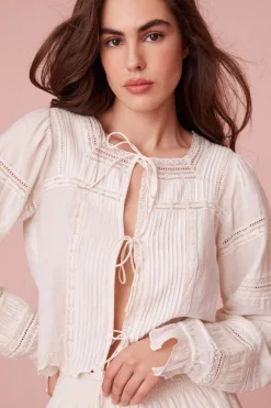 Women LoveShackFancy Sanra Embroidered Blouse