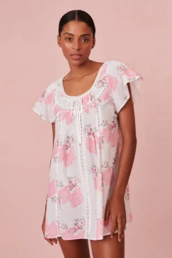 Women LoveShackFancy Sashi Flutter Sleeve Nightgown
