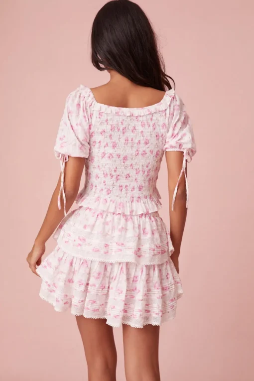 Women LoveShackFancy Signature Fragrance Print Ruffle Mini Skirt