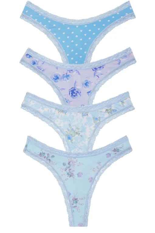 Women LoveShackFancy 4 Pack Thong Box