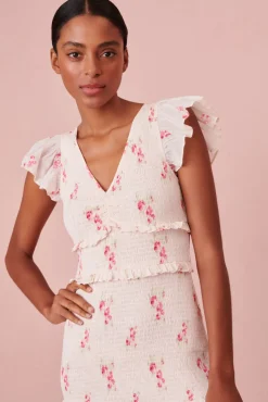 Women LoveShackFancy Sonora Smocked Mini Dress