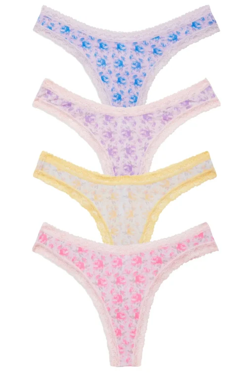 Women LoveShackFancy 4 Pack Thong Box