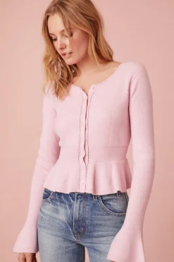 Women LoveShackFancy Stonington Peplum Cardigan