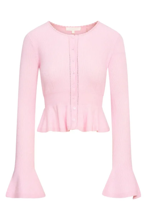 Women LoveShackFancy Stonington Peplum Cardigan
