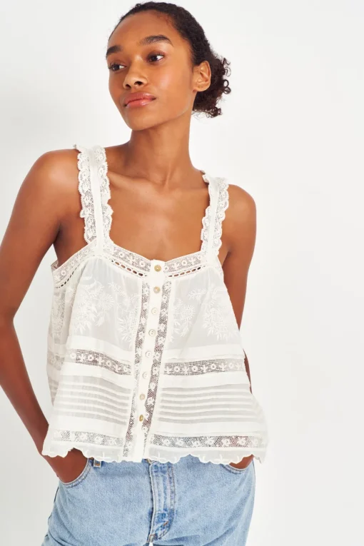 Women LoveShackFancy Sully HeritageTank Top