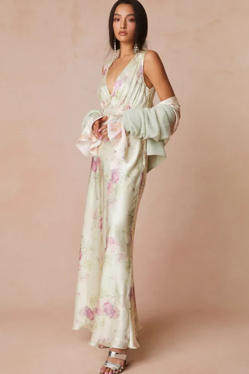 Women LoveShackFancy Suniva Silk Charmeuse Slip Dress