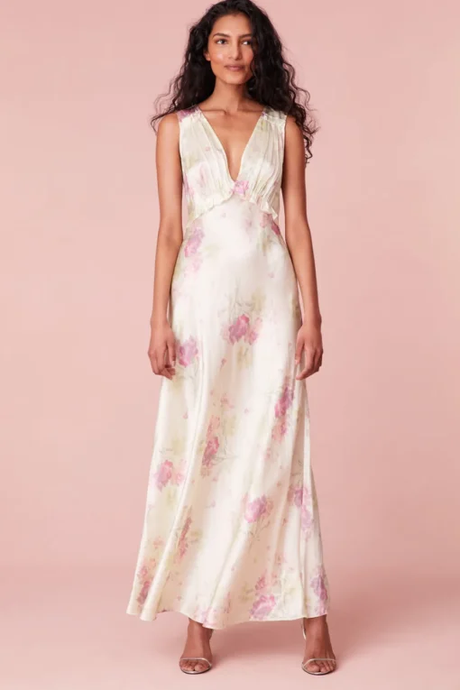 Women LoveShackFancy Suniva Silk Charmeuse Slip Dress
