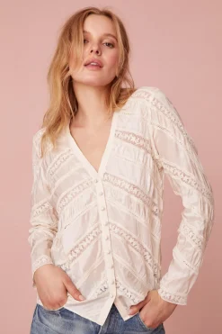 Women LoveShackFancy Tandra V-Neck Blouse