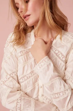 Women LoveShackFancy Tandra V-Neck Blouse