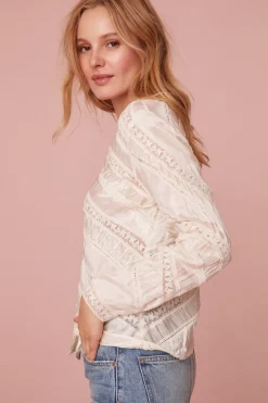 Women LoveShackFancy Tandra V-Neck Blouse