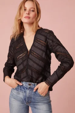 Women LoveShackFancy Tandra V-Neck Blouse