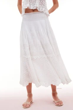 Women LoveShackFancy Tian Eyelet Maxi Skirt