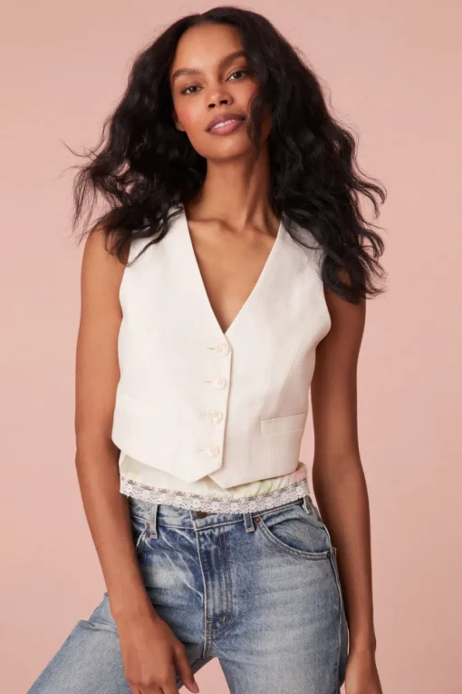 Women LoveShackFancy Tintley Button Down Vest