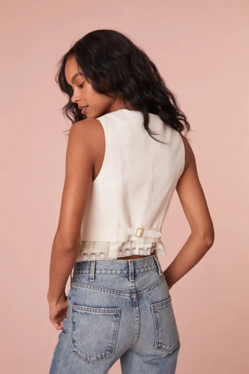 Women LoveShackFancy Tintley Button Down Vest