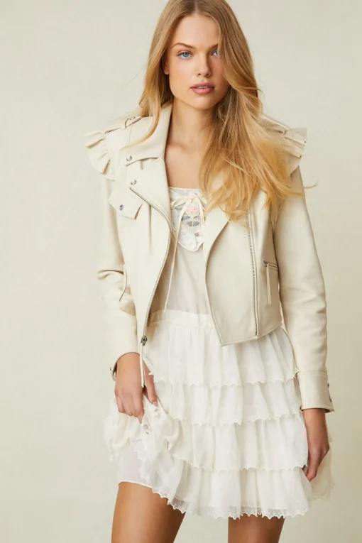Women LoveShackFancy Torrez Leather Jacket