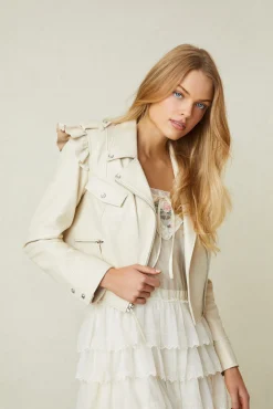 Women LoveShackFancy Torrez Leather Jacket