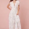 Women LoveShackFancy Valina Flutter Sleeve Maxi Dress