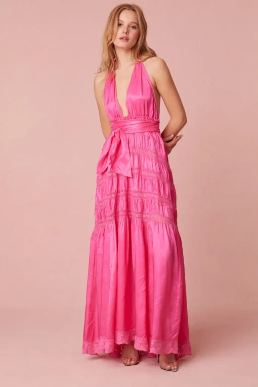Women LoveShackFancy Vendima Halter Maxi Dress