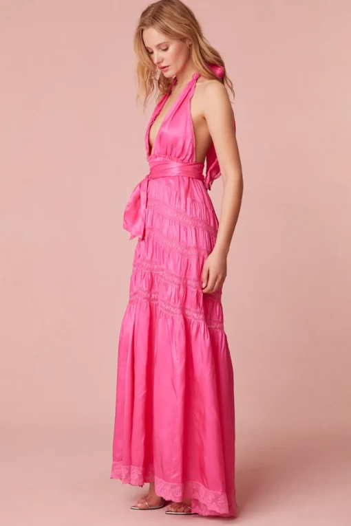 Women LoveShackFancy Vendima Halter Maxi Dress