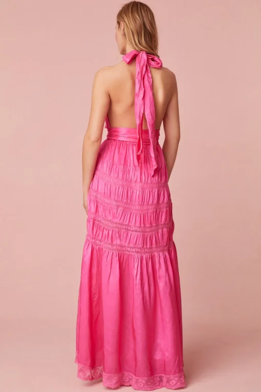 Women LoveShackFancy Vendima Halter Maxi Dress