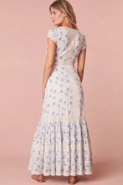 Women LoveShackFancy Vermella Cotton V-Neck Maxi Dress