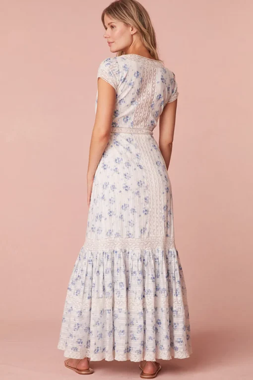 Women LoveShackFancy Vermella Cotton V-Neck Maxi Dress