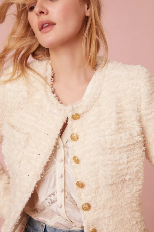 Women LoveShackFancy Vermont Tweed Cropped Jacket