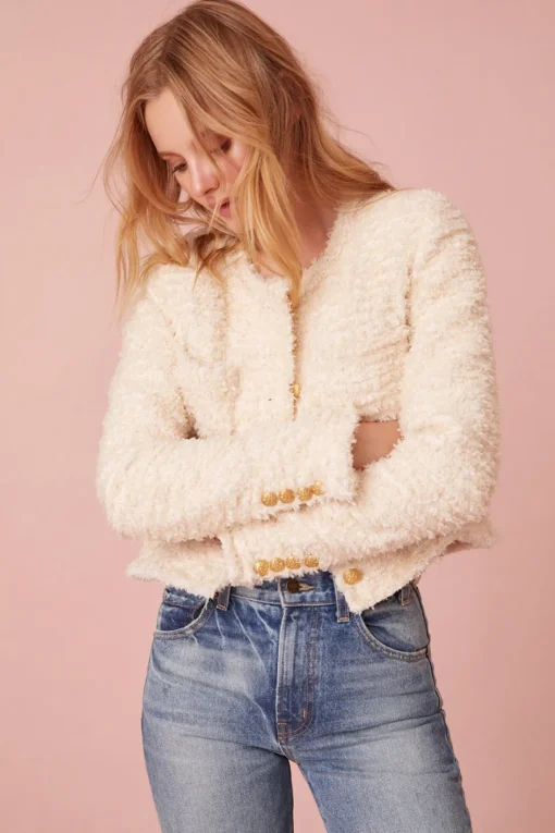 Women LoveShackFancy Vermont Tweed Cropped Jacket