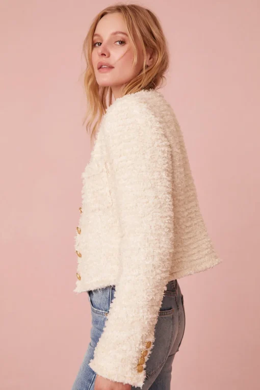 Women LoveShackFancy Vermont Tweed Cropped Jacket