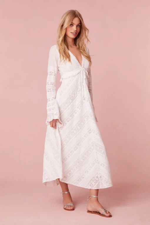 Women LoveShackFancy Weil Cotton Lace Maxi Dress