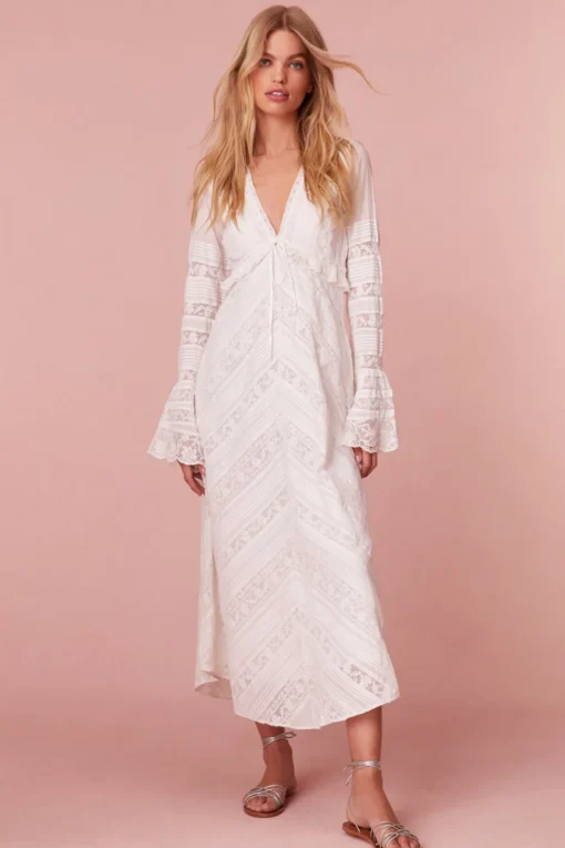Women LoveShackFancy Weil Cotton Lace Maxi Dress