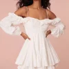 Women LoveShackFancy Zennia Off Shoulder Cotton Mini Dress