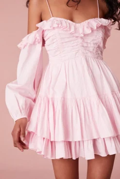 Women LoveShackFancy Zennia Off Shoulder Cotton Mini Dress
