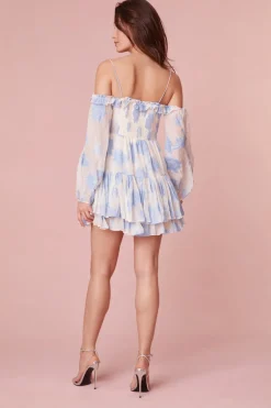 Women LoveShackFancy Zennia Off-Shoulder Silk Mini Dress